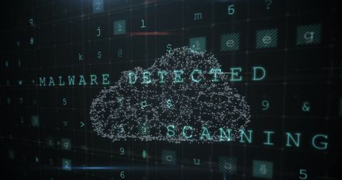 Digital Cloud Illustration with Malware Detection Text - Download Free Stock Images Pikwizard.com