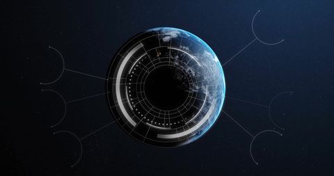 Futuristic Global Network With Digital HUD Interface - Download Free Stock Images Pikwizard.com