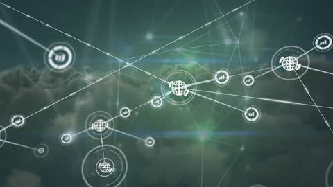 Dynamic Network Connections Over Cloudy Sky