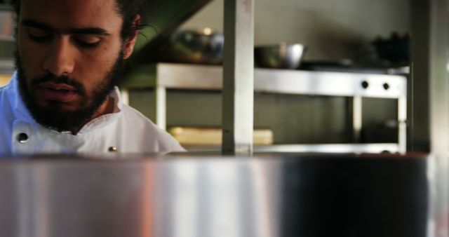 Middle Eastern Chef Concentrating in Professional Kitchen - Download Free Stock Images Pikwizard.com