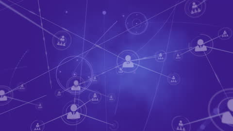 Digital Network Connections on Blue Technology Background