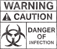 Danger of Infection Warning Symbol on Black Transparent Vector ...