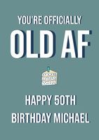Humorous 50th Birthday Card with Cake and Bold Text - Download Free ...