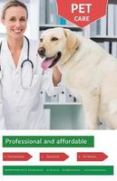 Smiling Veterinarian with Dog Promoting Professional Pet Care Services ...