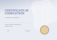 Certificate of Completion Template with Minimalistic Design from Pikwizard