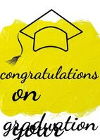 Graduation Celebration Design with Cap and Bright Yellow Backdrop ...