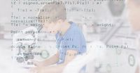 Young Scientist Analyzing Samples under Microscope with Computational ...