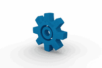 Blue Cog Wheel Transparent Icon for Workflow and Industry Concepts ...